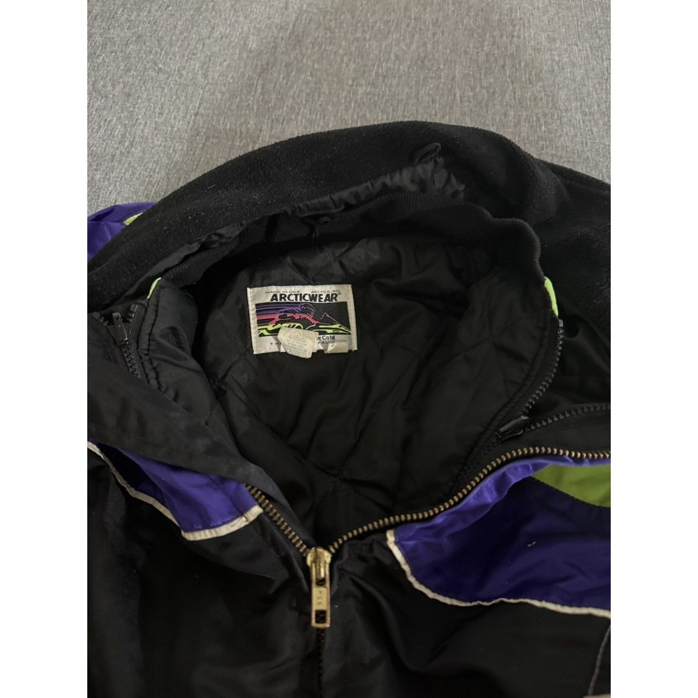 90s Vintage Arctic Cat Team Arctic Racing Jacket Mens Sz L Grunge Color Block - Picture 6 of 16